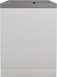 Style Line Тумба с кварцевой раковиной серый шелк Моно 50 белый софт – фотография-1